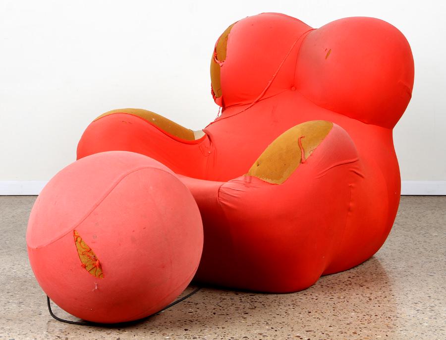 LABELED GAETANO "LA MAMMA" ITLAIAN CHAIR & OTTOMAN (1 of 7)