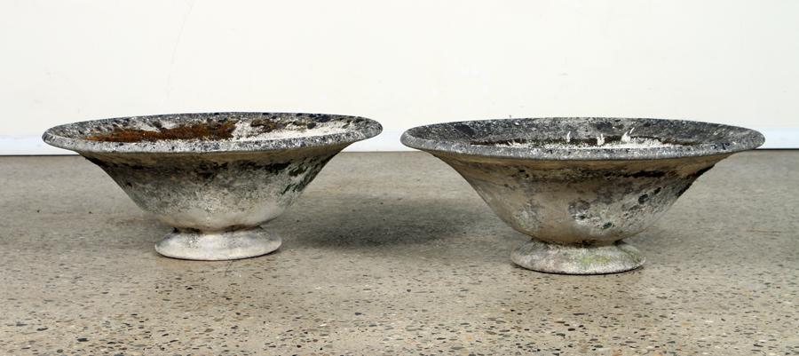 PAIR FRENCH CAST STONE PLANTERS BY WILLY GUHL 1970 (1 of 2)