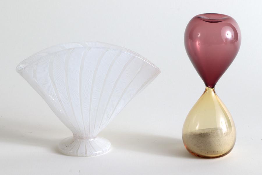 MURANO VENINI ART GLASS TIMER AND VASE (1 of 4)