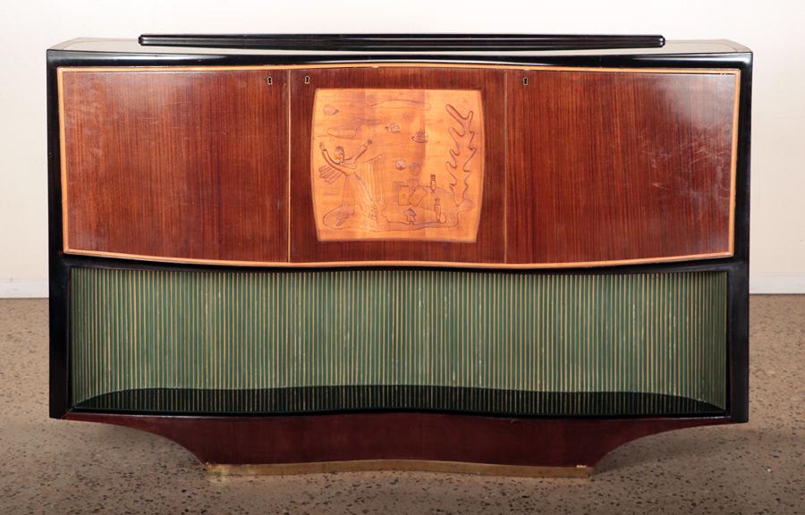 ITALIAN ROSEWOOD BAR CABINET BY DASSI C.1950 (1 of 8)