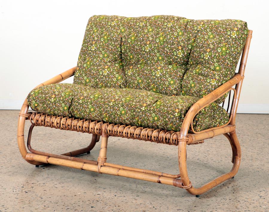ITALIAN RATTAN SETTEE C. 1950 (1 of 6)
