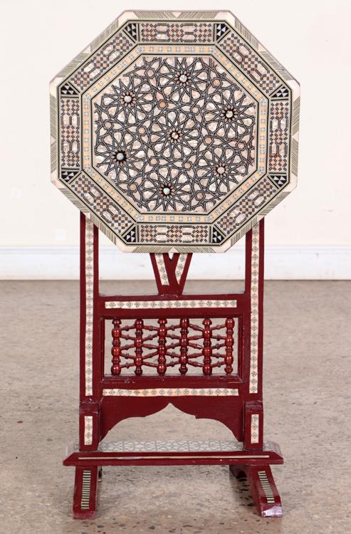 TILT TOP SYRIAN TABLE MOTHER OF PEARL INLAY (1 of 7)
