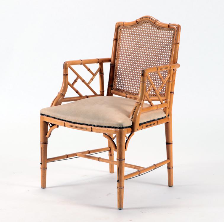 FRENCH FAUX BAMBOO WOOD ARM CHAIR C.1960 (1 of 6)