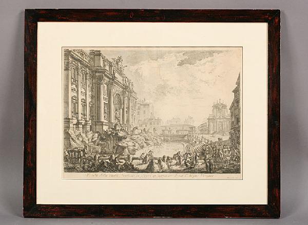 PIRANESI GIOVANNI BATTISTA ETCHING: Piranesi (Giovanni Battista) "Veduta Della Vasta Fontana Di Treui" etching. Ht: 25" Width: 31"
