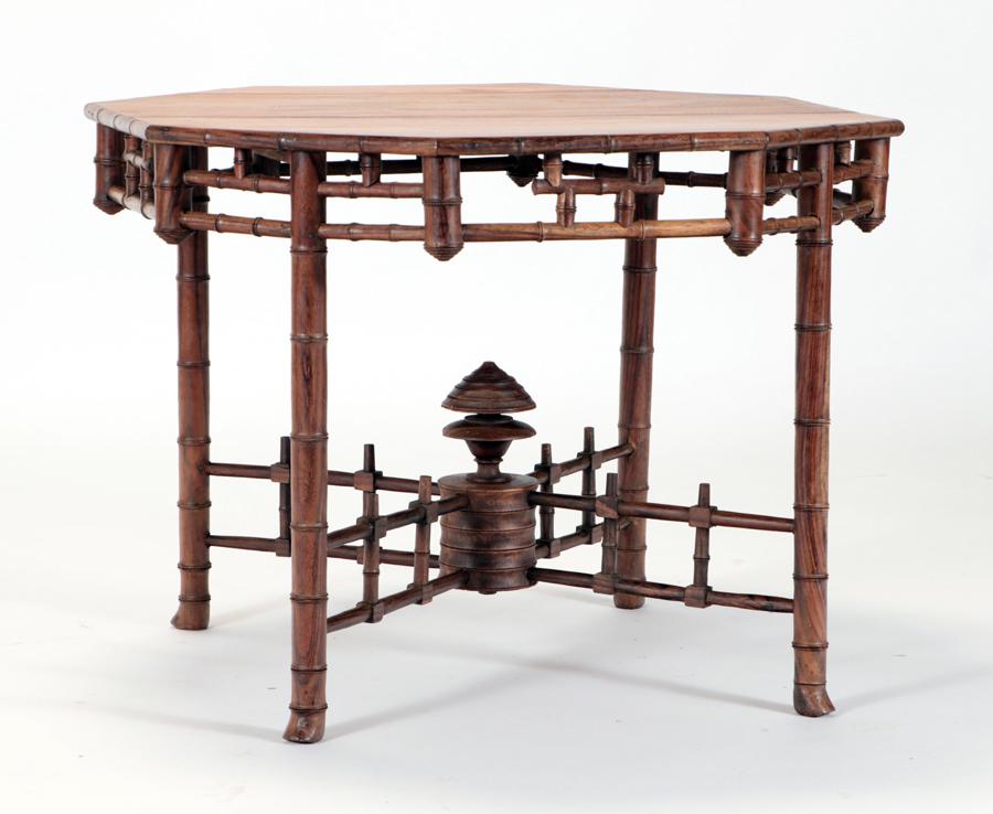 FRENCH FAUX BAMBOO 8-SIDED GAMES TABLE C.1900 (1 of 5)