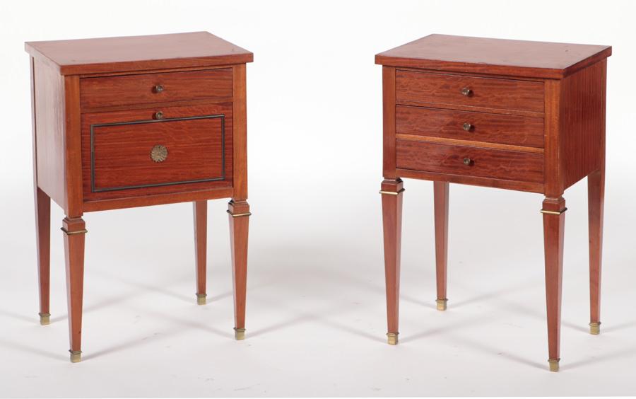PAIR FRENCH MAHOGANY BRONZE MOUNTED NIGHT STANDS (1 of 6)