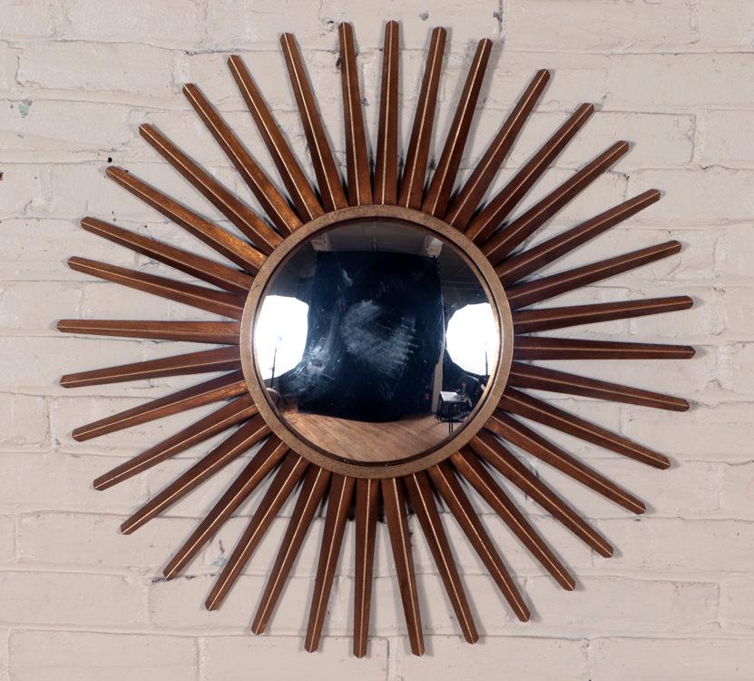 GOLD IRON SUNBURST MIRROR CIRCA 1970 (1 of 3)