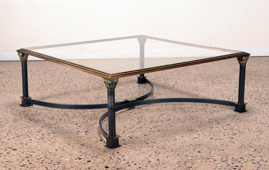 BRASS AND STEEL NEO-CLASSICAL COFFEE TABLE 1970 (1 of 4)