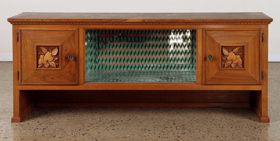 ITALIAN OAK WALL HUNG BAR CABINET CIRCA 1940 (1 of 6)