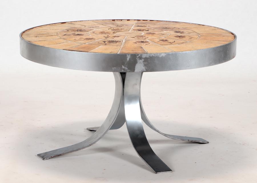 FRENCH MODERN TILE TOP COFFEE TABLE (1 of 4)