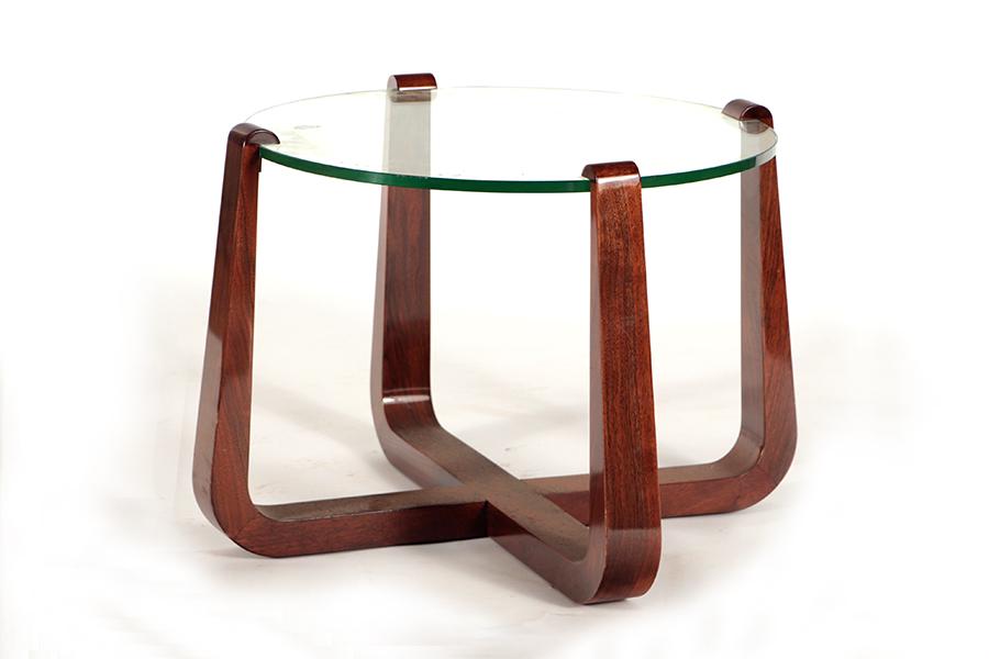 FRENCH MAHOGANY AND GLASS END TABLE C 1940 (1 of 4)