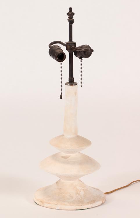PLASTER DISH LAMP MANNER OF GIACOMETTI FOR FRANK (1 of 3)