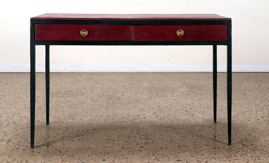 IRON LEATHER WRITING DESK MANNER JEAN-MICHEL FRANK (1 of 5)