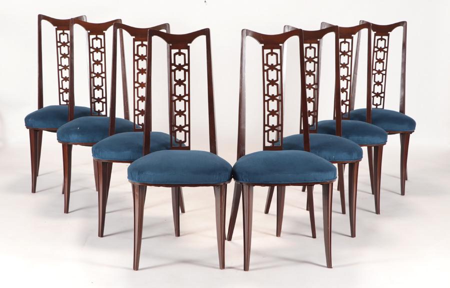 SET 8 TALL BACK CARVED DINING CHAIRS MANNER MONT (1 of 5)