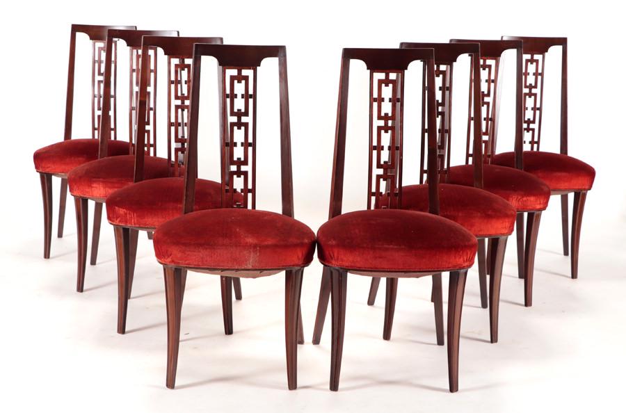 8 MAHOGANY DINING CHAIRS MANNER MONT C 1950 (1 of 6)