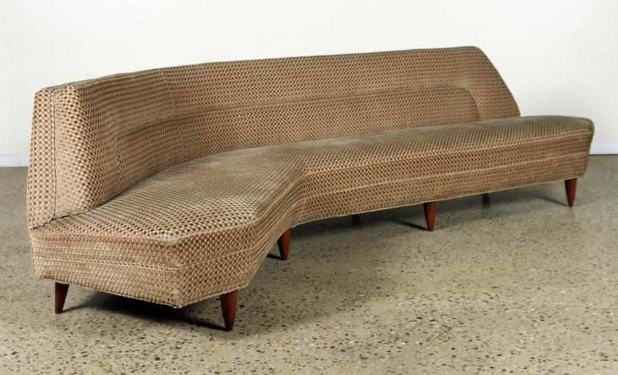 ANGULAR UPHOLSTERED ITALIAN SOFA CIRCA 1960 (1 of 5)