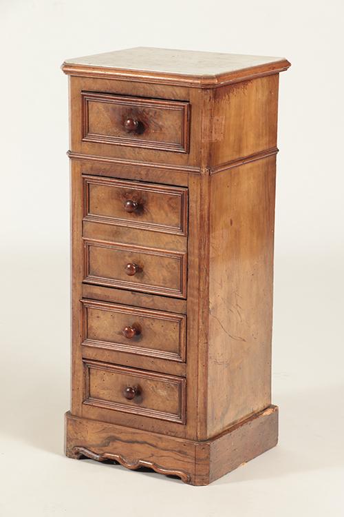 FRENCH WALNUT MARBLE TOP NIGHT STAND C 1890 (1 of 6)