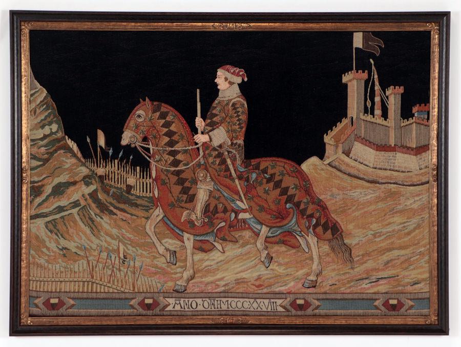 20TH CENTURY FRAMED TAPESTRY SIEGE OF MONTEMASSI (1 of 7)