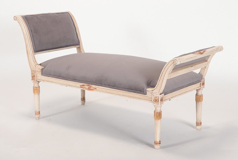 PAINTED AND GILT DIRECTOIRE STYLE BENCH C.1950 (1 of 5)