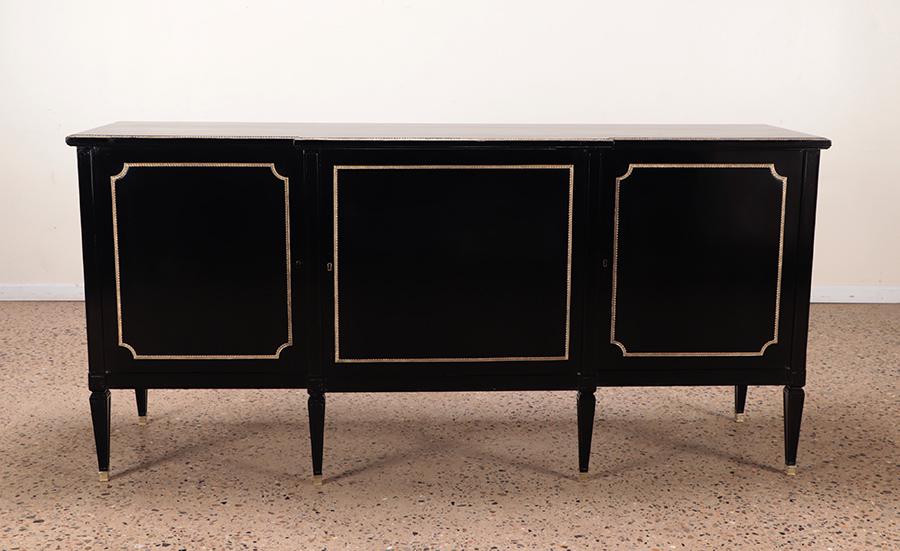 EBONIZED BRONZE TRIMMED SIDEBOARD LOUIS XIV C 1940 (1 of 7)