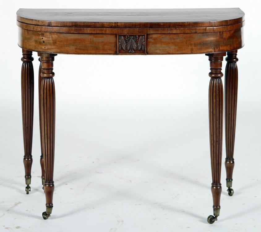 19TH C MAHOGANY FLIP TOP CONSOLE TABLE (1 of 6)