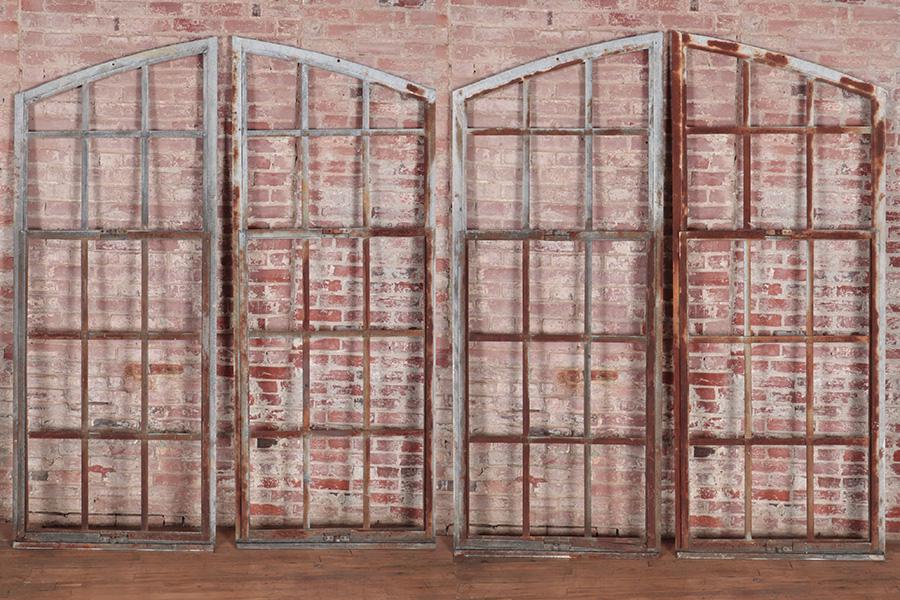 TWO PAIR OF GALVANIZED IRON INDUSTRIAL WINDOWS (1 of 4)