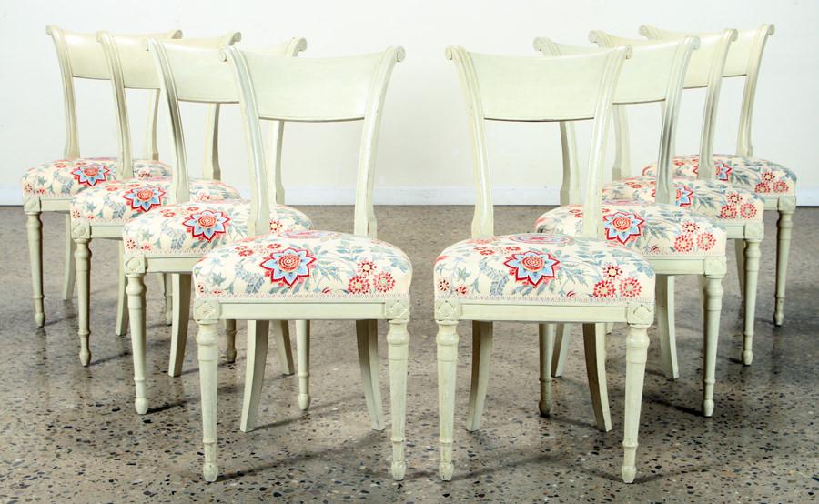 SET 8 DIRECTOIRE STYLE FRENCH DINING CHAIRS C.1930 (1 of 6)