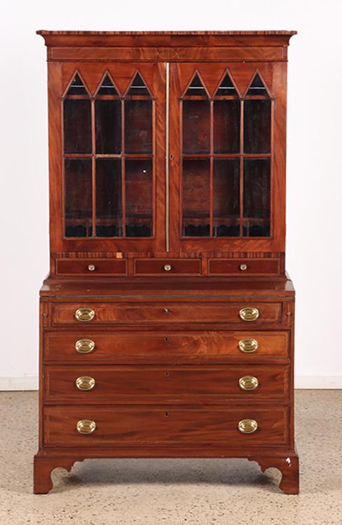 2 PART CROTCH MAHOGANY 19TH CENT. BUTLER'S DESK (1 of 17)