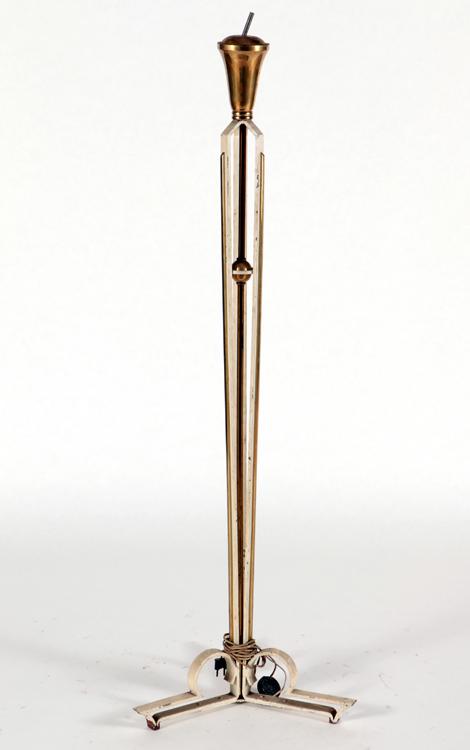 IRON AND BRASS FRENCH ART DECO FLOOR LAMP C.1940 (1 of 3)