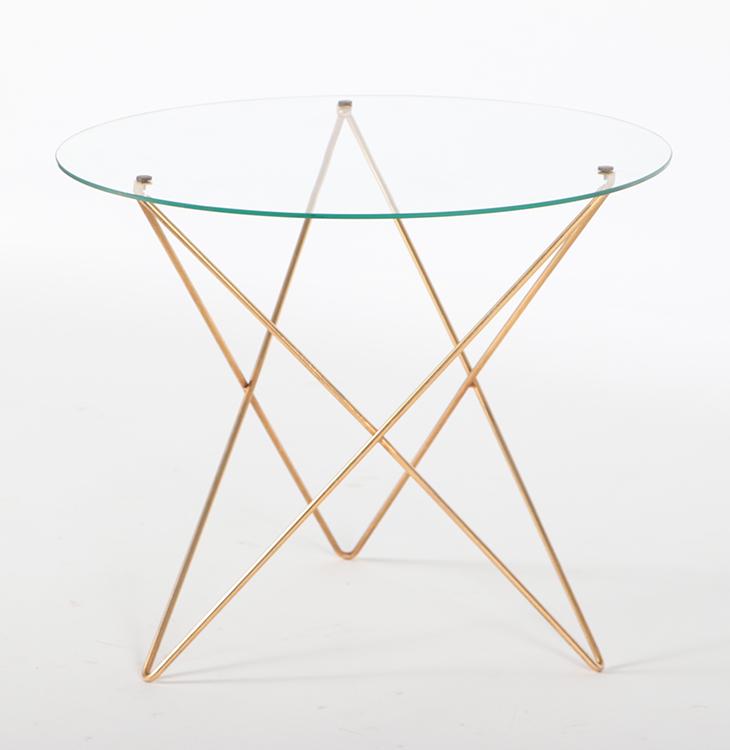 A GILT IRON GLASS OCCASIONAL TABLE CIRCA 1960 (1 of 3)