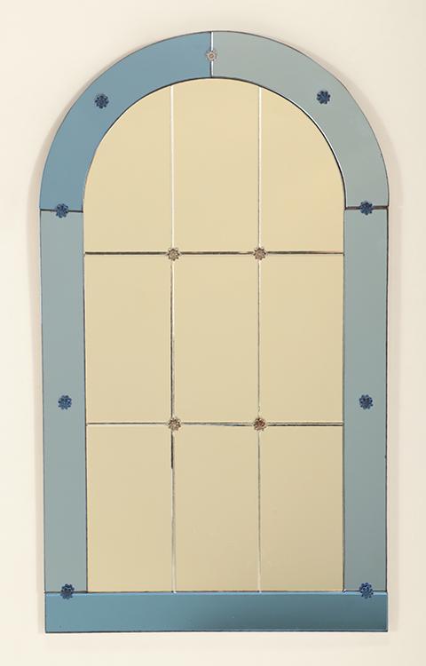ARCH TOP MIRROR WITH MIRROR BORDER C 1945 (1 of 5)