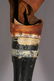 176: ANTIQUE LEATHER WOOD PEG LEG C. 1890 - 6