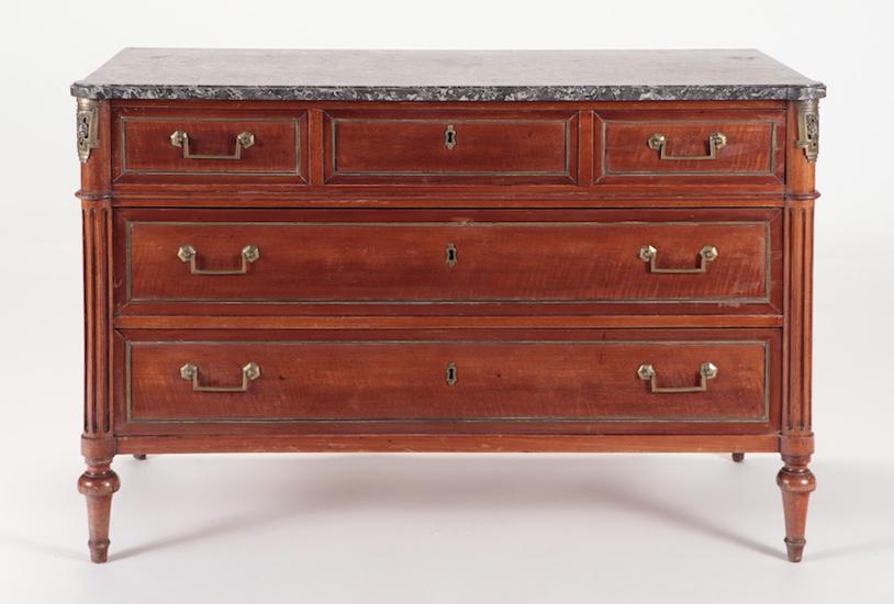 FRENCH LOUIS XV MARBLE TOP COMMODE (1 of 7)