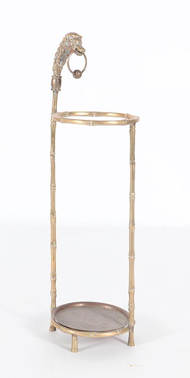 BRONZE FAUX BAMBOO UMBRELLA STAND OR ASH TRAY 1950 (1 of 5)