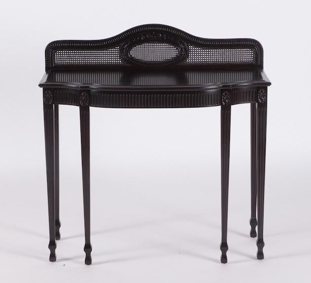 CARVED EBONIZED HEPPLEWHITE STYLE CONSOLE TABLE (1 of 5)