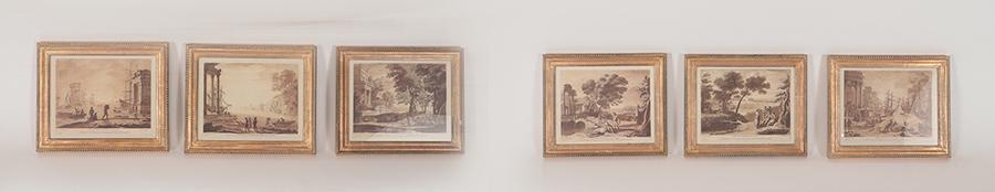 SIX FRAMED PRINTS OF LANDSCAPES AFTER LORRAIN (1 of 9)