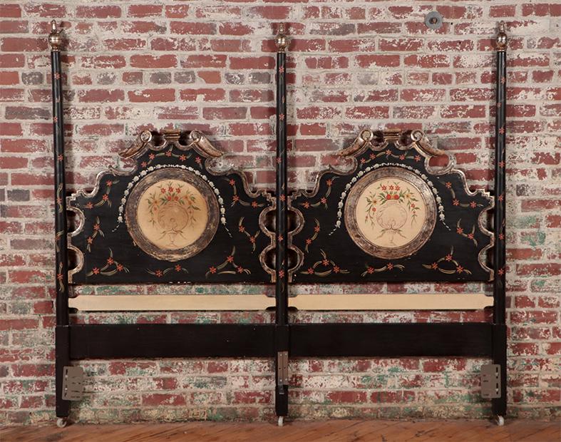 A PAINT DECORATED KING SIZE HEADBOARD (1 of 5)