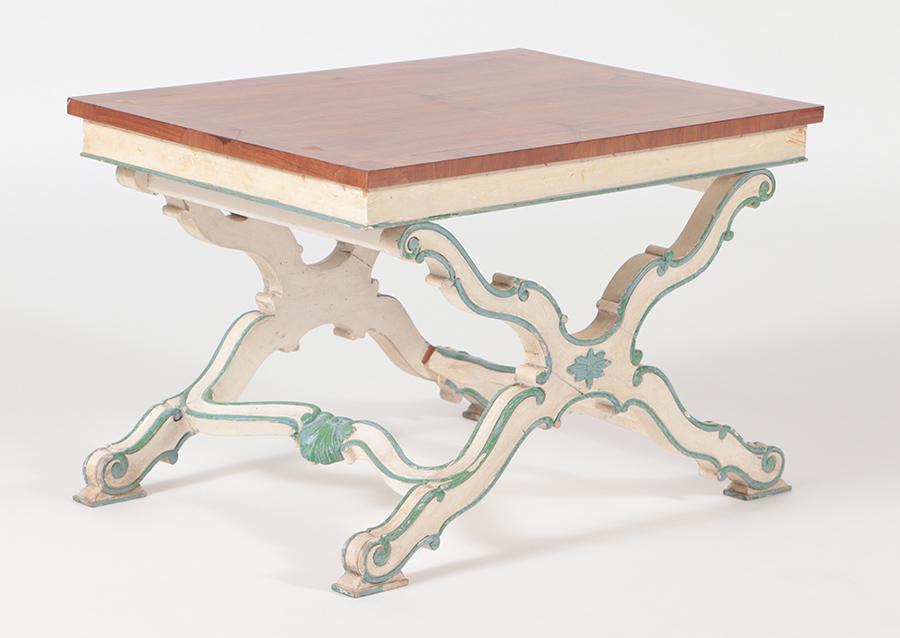 PAINT DECORATED AND WALNUT OCCASIONAL TABLE BAKER (1 of 5)