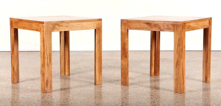 PAIR OF OAK TABLES MANNER OF JEAN MICHEL FRANK (1 of 5)