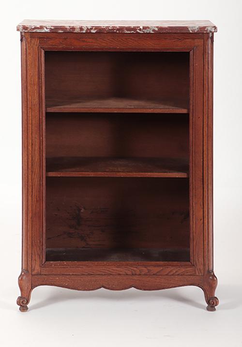 FRENCH OAK MARBLE TOP BOOKCASE C.1900 (1 of 6)