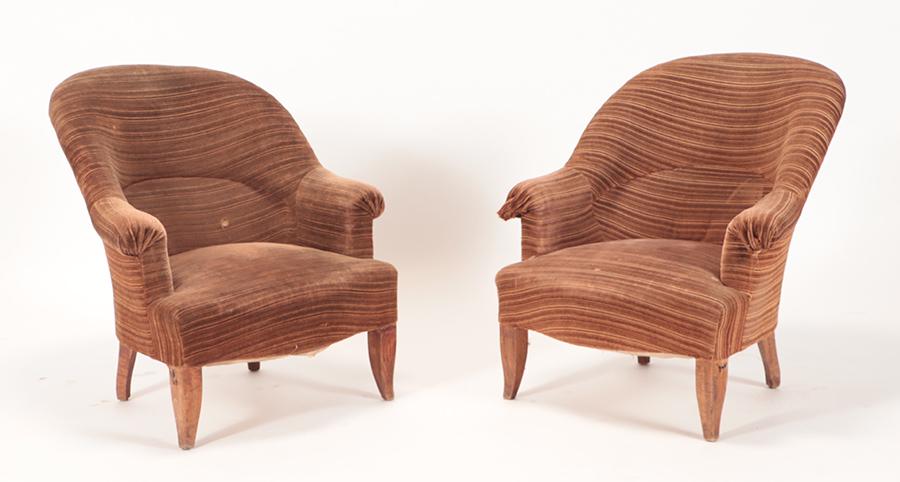 PAIR FRENCH CLUB CHAIRS C.1900 (1 of 5)