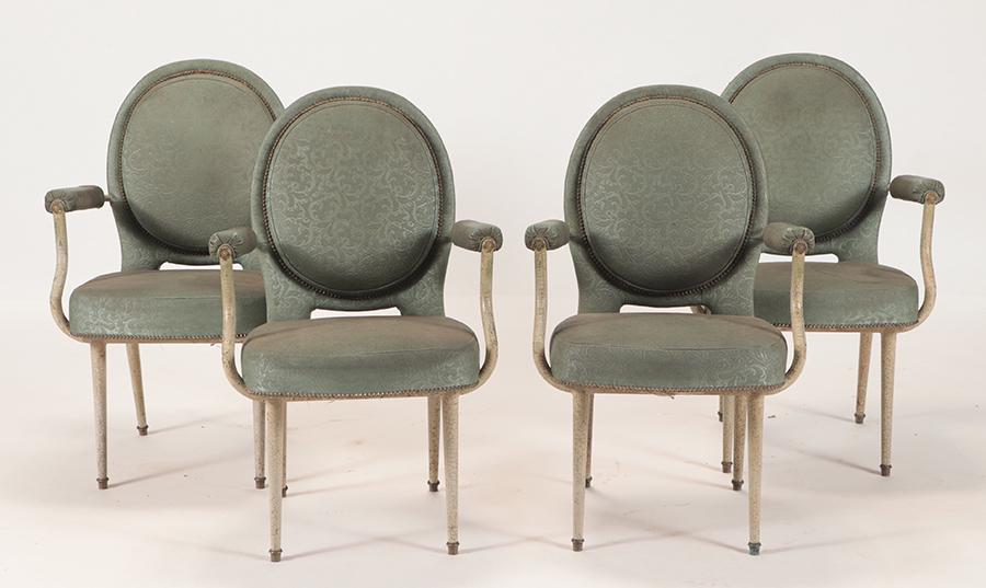 FOUR FRENCH PAINTED ARM CHAIRS C.1950 (1 of 5)