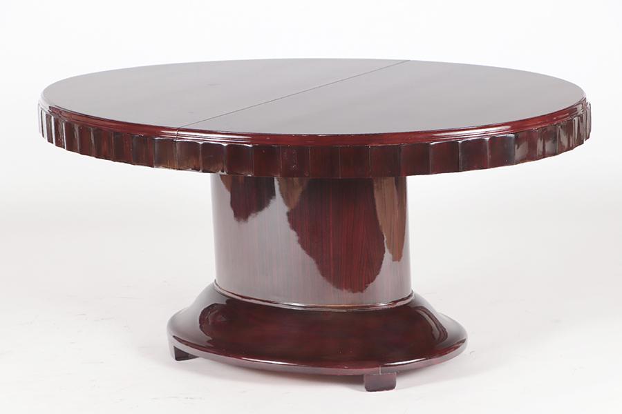 A FRENCH MAHOGANY PEDESTAL DINING TABLE 1930 (1 of 4)