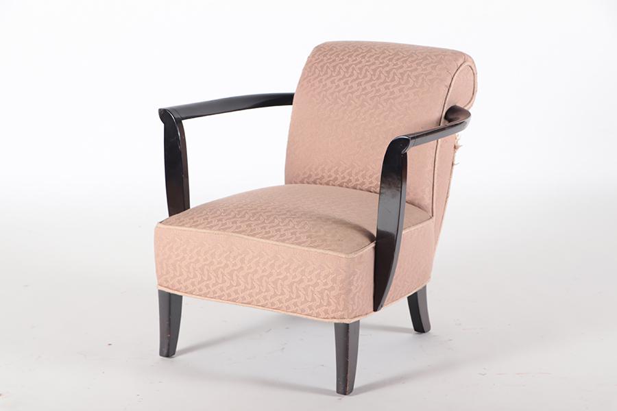 FRENCH EBONIZED OPEN ARMCHAIR CIRCA 1930 (1 of 5)