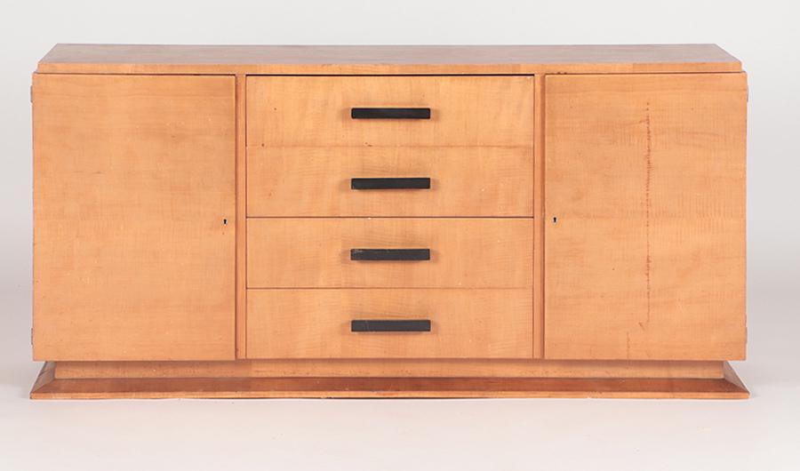 FRENCH SYCAMORE SIDEBOARD CIRCA 1940 (1 of 6)