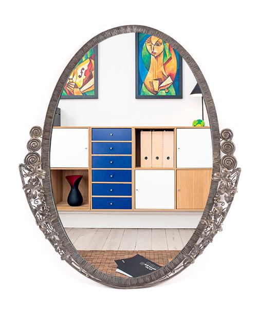 FRENCH ART DECO WROUGHT IRON MIRROR CIRCA 1930 (1 of 7)