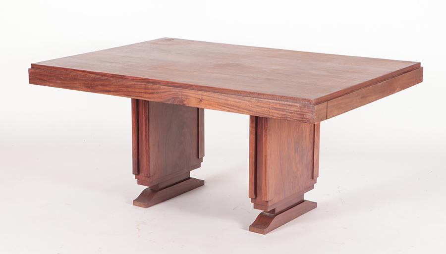 FRENCH MAHOGANY DOUBLE PEDESTAL WRITING DESK 1930 (1 of 5)