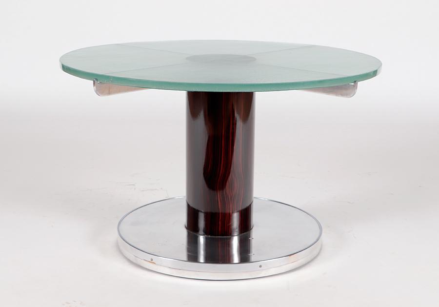 FRENCH ROSEWOOD CHROME COFFE TABLE CIRCA 1930 (1 of 4)