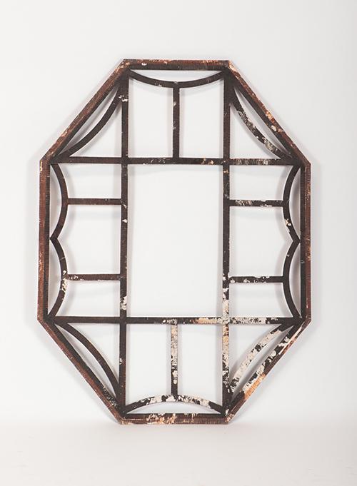 A FRENCH ART DECO IRON WINDOW OR MIRROR FRAME 1930 (1 of 5)