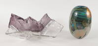 TWO CONTEMPORARY ART GLASS PIECES